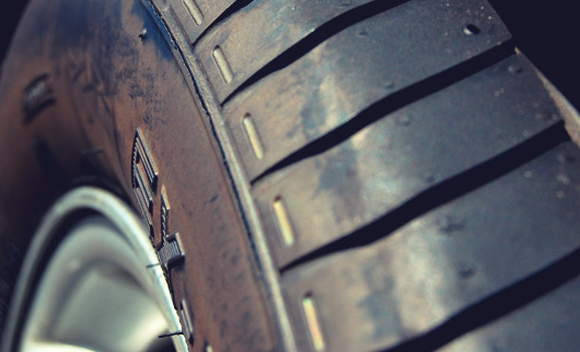 A close up of tire tread