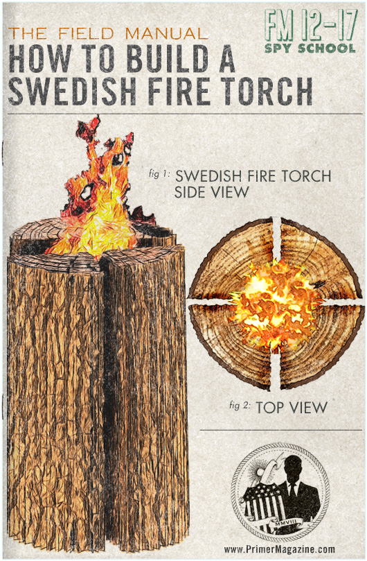 Spy School: How to Build a Swedish Fire Torch for Cooking and Warmth