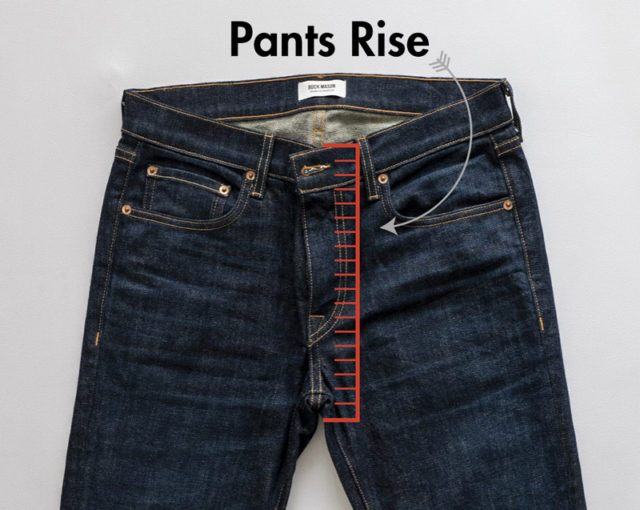 pants rise measurement blue jeans