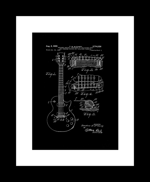 Electric guitar patent art print