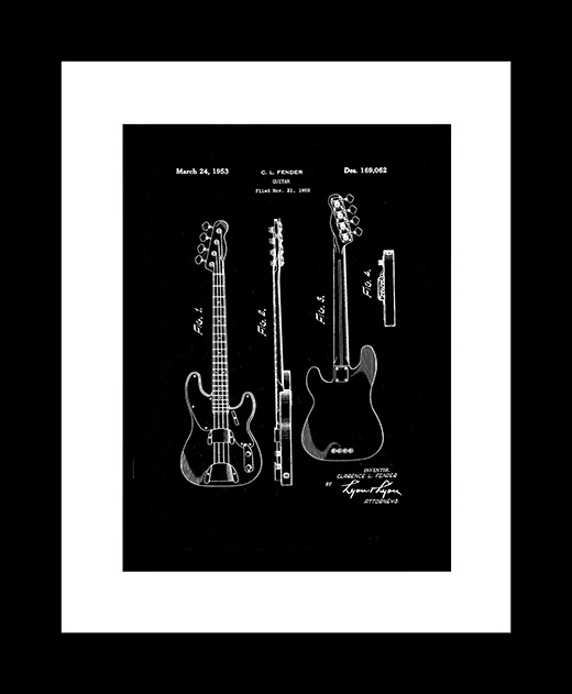 Guitar patent art print