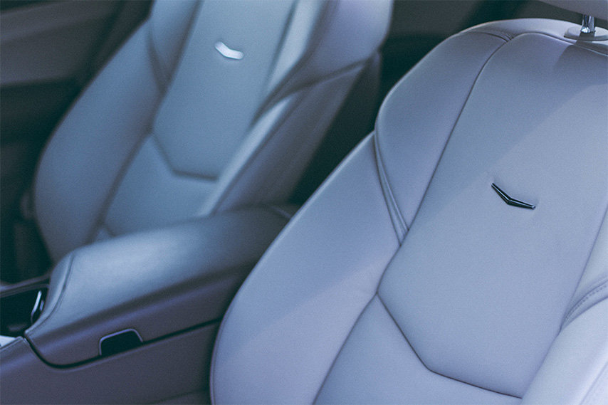 interior seat details of cadilla vehicle