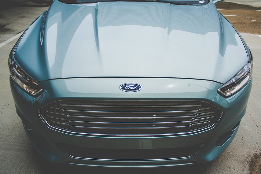 hood and grill details for ford fusion vehicle
