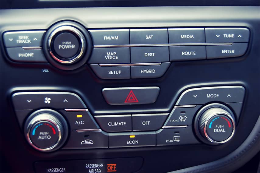 control panel details from kia optima vehicle