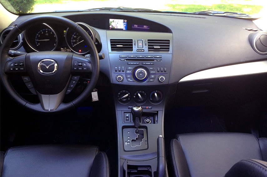 interior details of mazda 3i vehicle