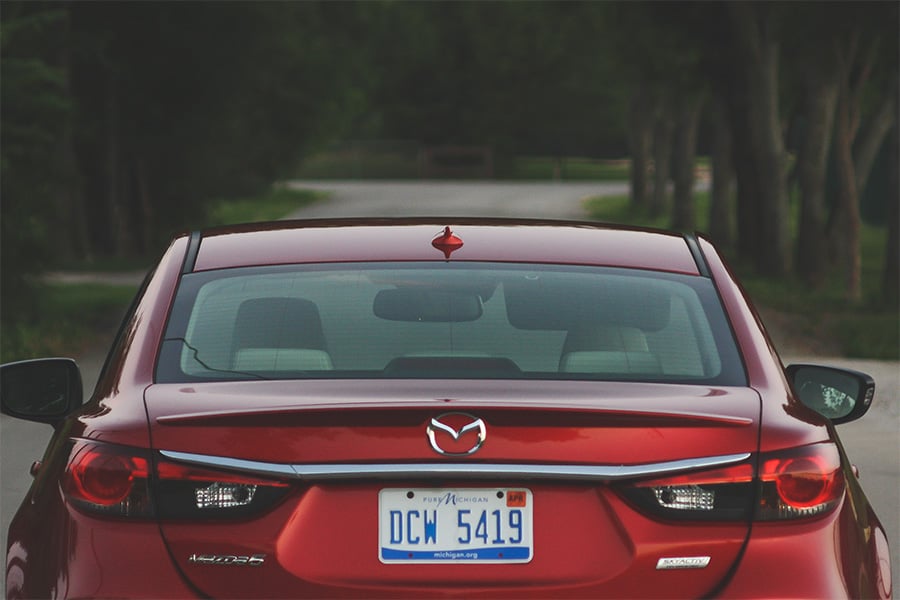 mazda 6 i touring vehicle rear view window and bumper