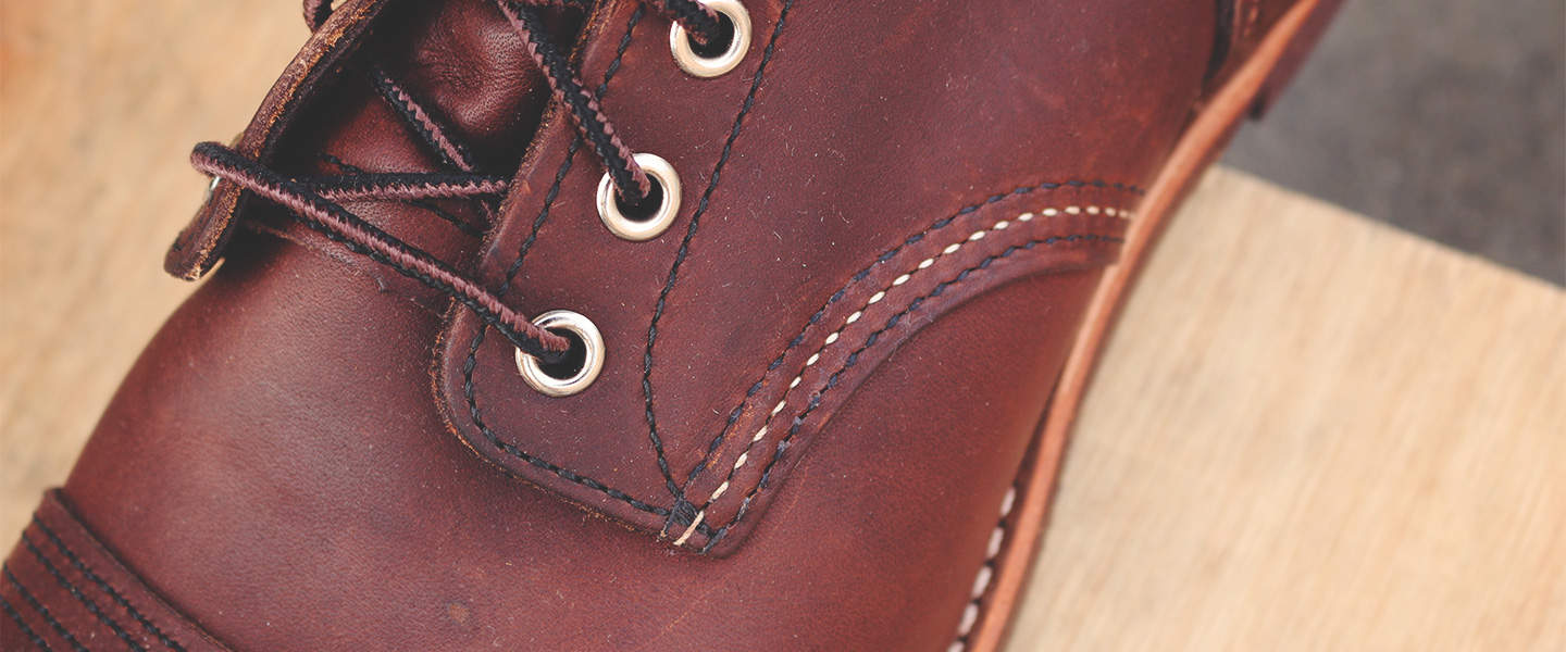 red wing iron ranger shoe lace and eyelet details