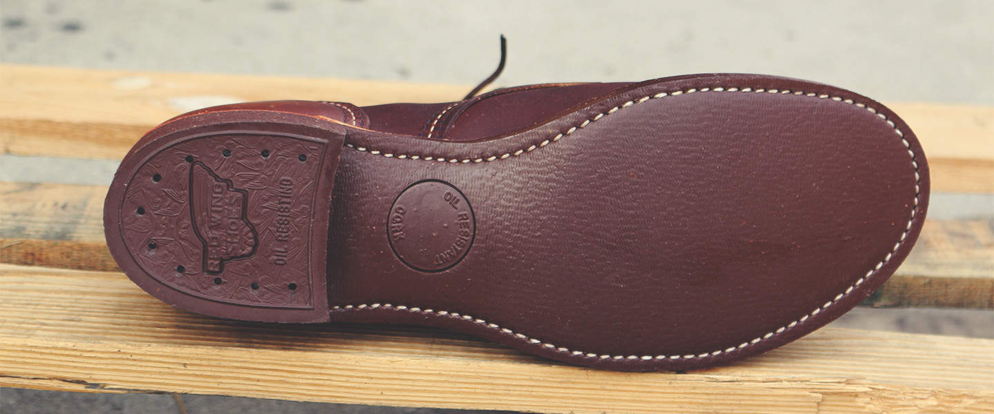 leather boot sole details