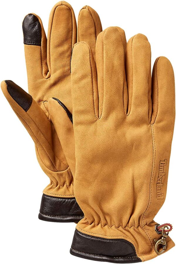 a pair of tan leather gloves