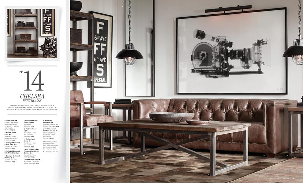 restoration hardware catalog living room details