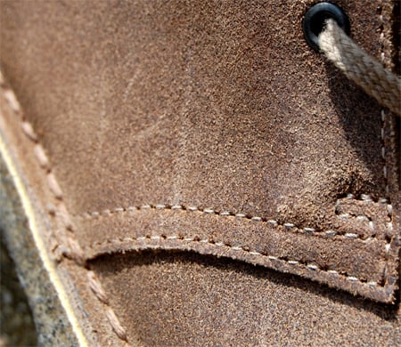 stitching details of clarks original desert boot
