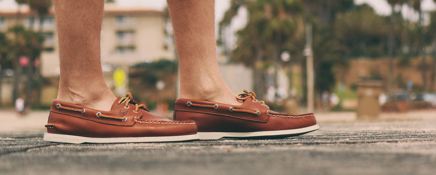 person wearing Sperry Boat Shoes