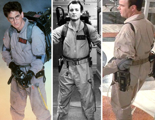 Ghostbusters leg hose placement as seen in movie