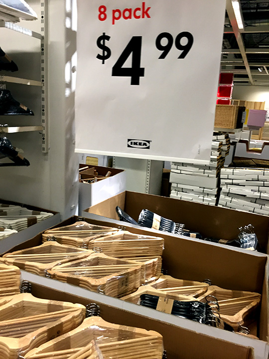 Ikea hangers pricing sign