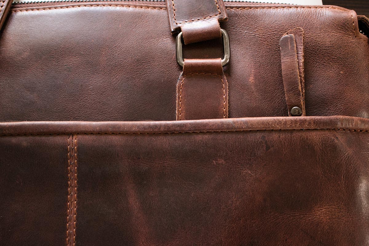 leather briefcase  close up