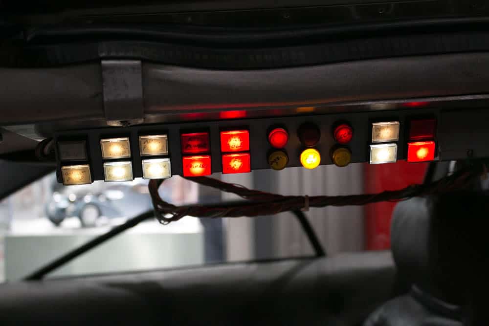 interior details of Delorean car from Back to The Future