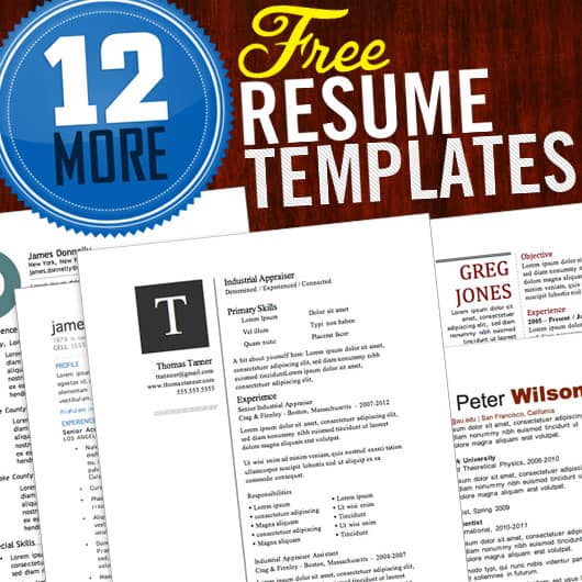 12 free resume template logo