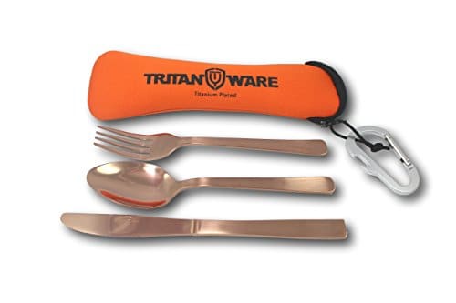 Image of tritanware Titanium Plated Portable Utensil Set With Utensil Case