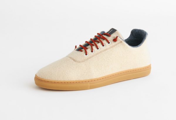 alex mill wool gum sole sneaker with red laces