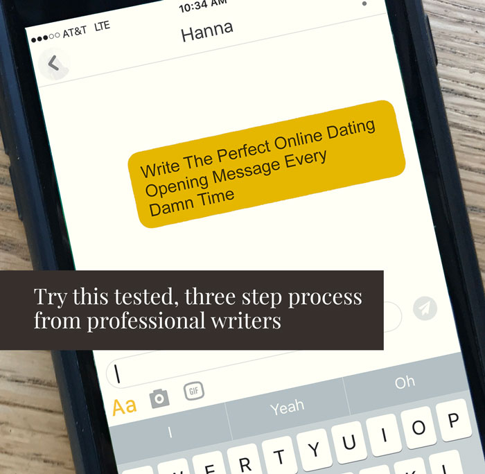 when online dating, best first message