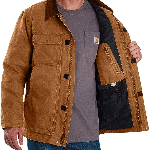 a man wearing a field duck coat