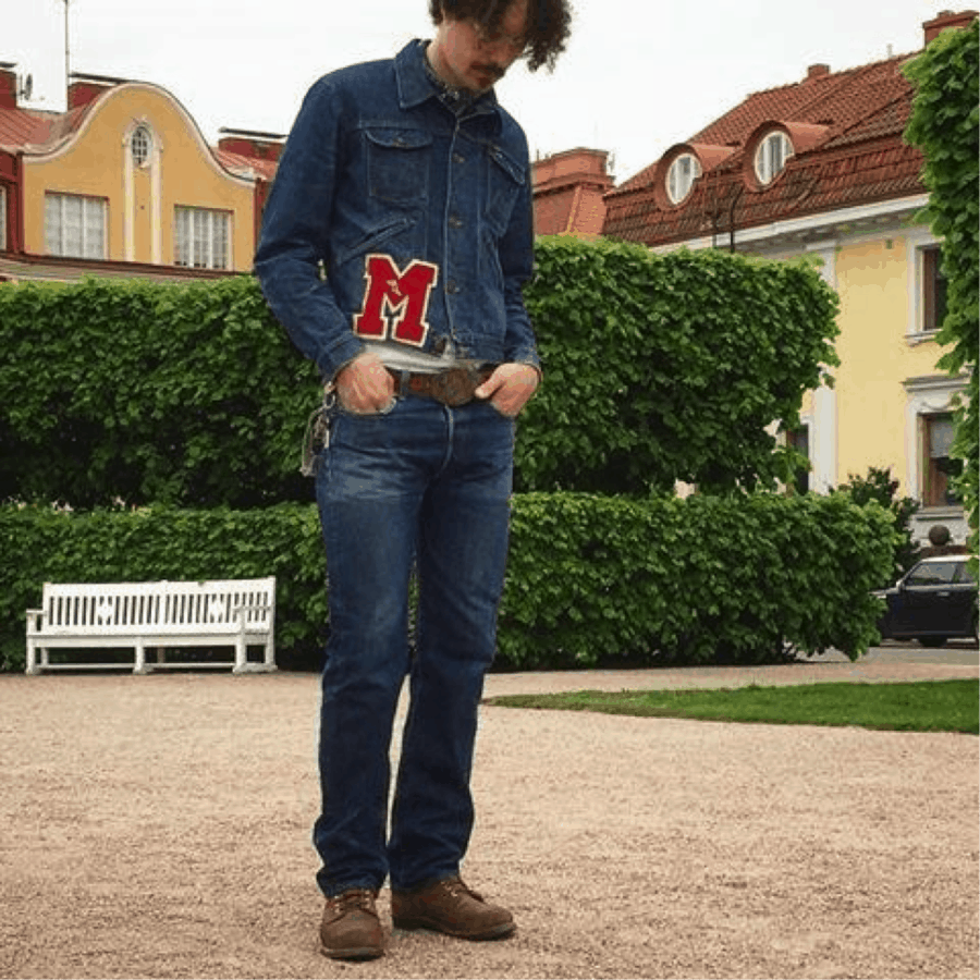 Modern image of faded selvedge denim