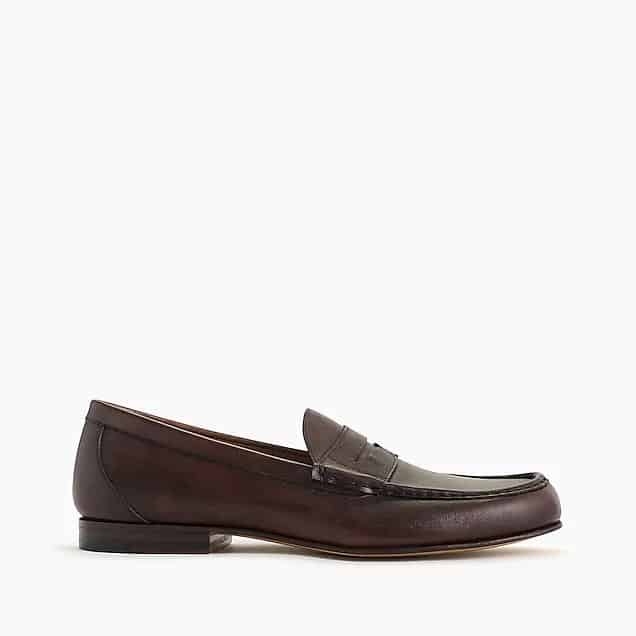 A pair of brown loafers