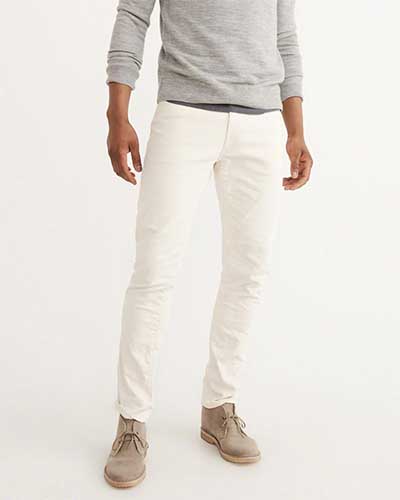 Slim white jeans