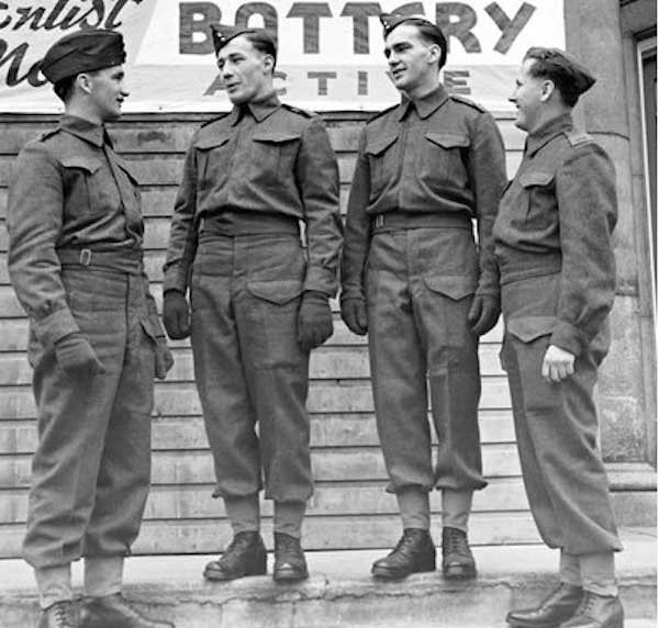 A group of people in uniform wearing cargo pants