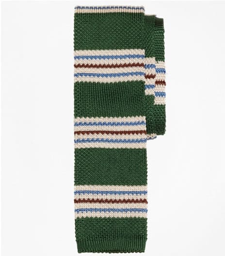 Green knit tie