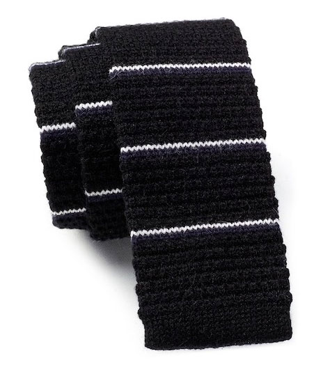 Striped knit tie