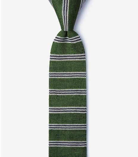 Green knit tie
