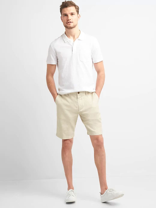 Image of man wearing chino shorts