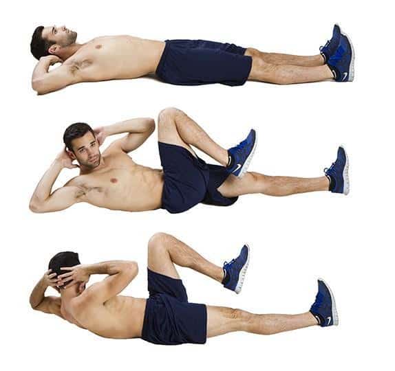 Image of man doing bicycle crunch exercise
