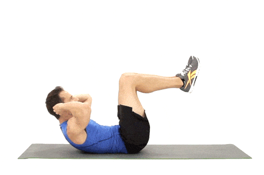 Image of man doing sit up exercises on the floor