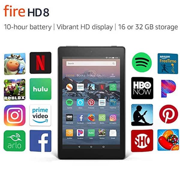 Fire HD8 with icons