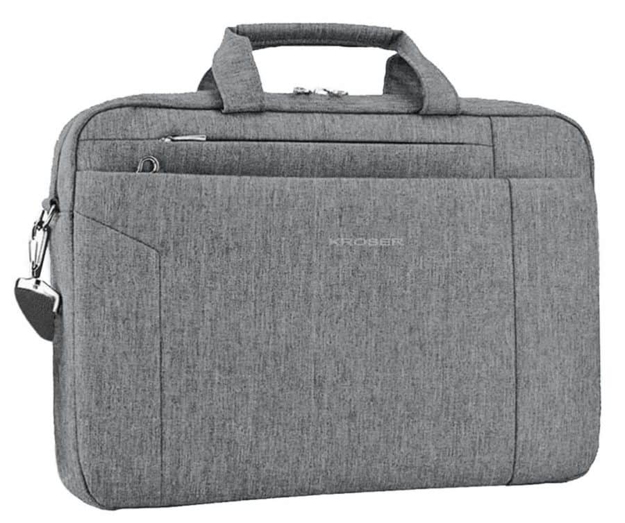 Image of KROSER Laptop Bag 15.6 Inch Briefcase Shoulder Messenger Bag Water Repellent Laptop Bag Satchel Tablet Bussiness Carrying Handbag Laptop Sleeve for Women and Men Grey