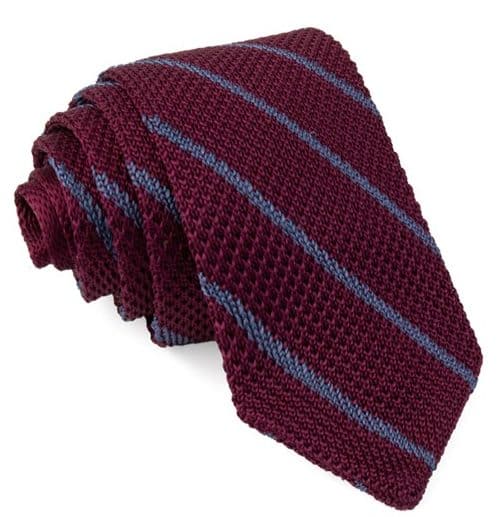 Image of STRIPED POINTED TIP KNIT TIE