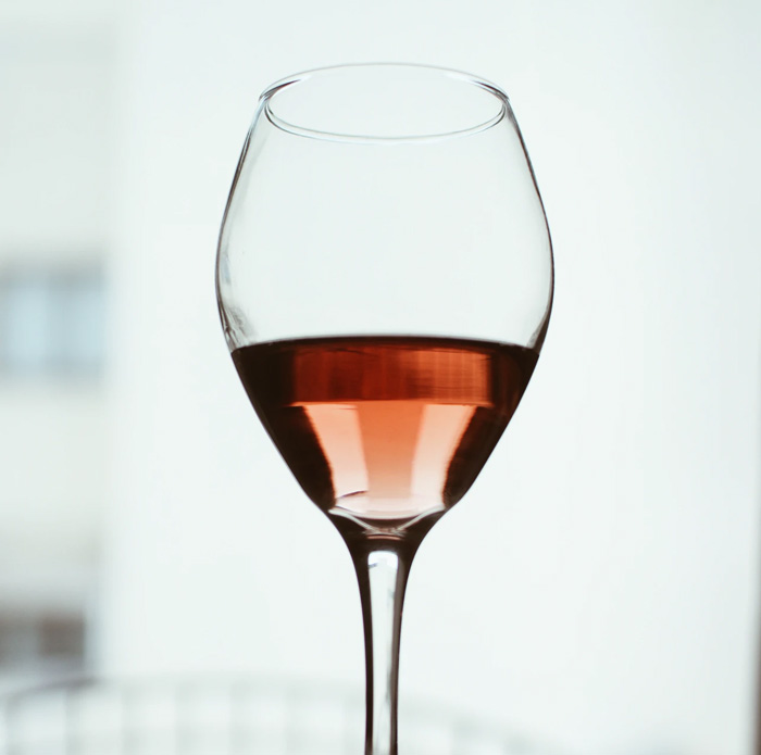 rose wine in a wine glass