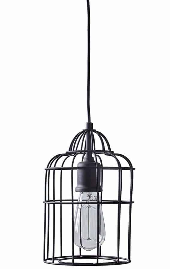 Image of Stone & Beam Cage Pendant Light with Bulb, 12" 62"H, Oil Rubbed Bronze