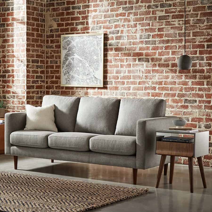 Rivet Revolve Modern Sofa, 80"W, Grey Weave