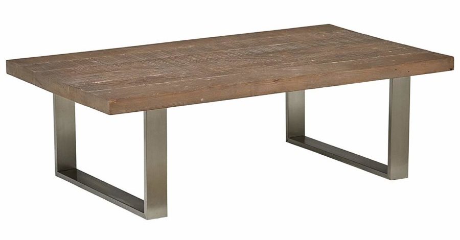 Image of Stone & Beam Culver Reclaimed Wood Coffee Table, 55.1"W, Natural and Steel
