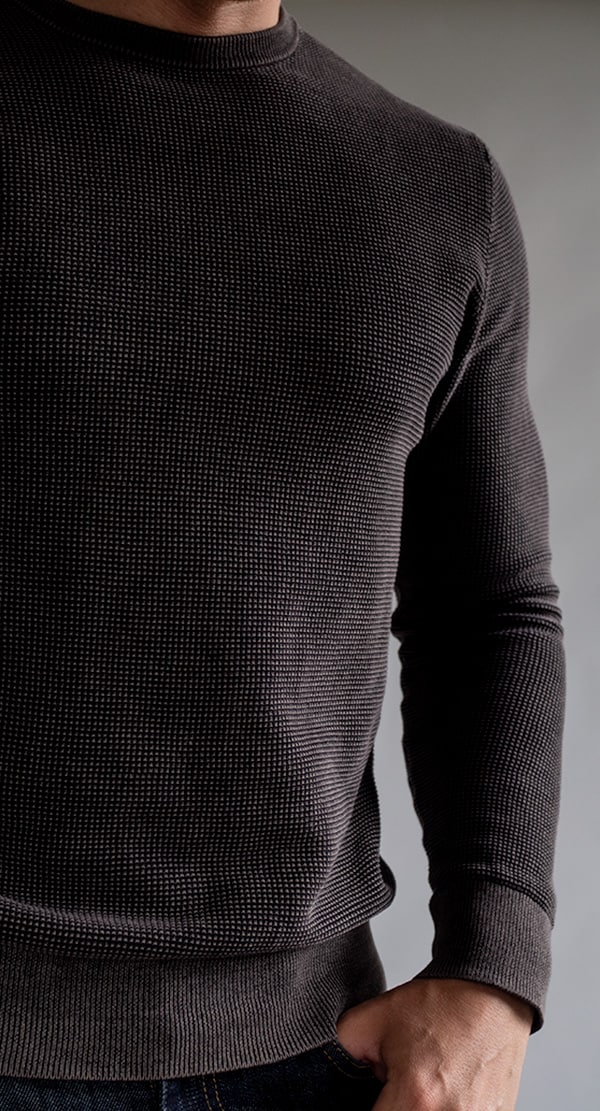 textured crew neck