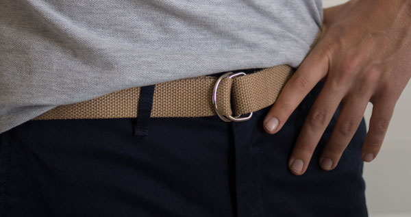 d ring webbed belt men khaki