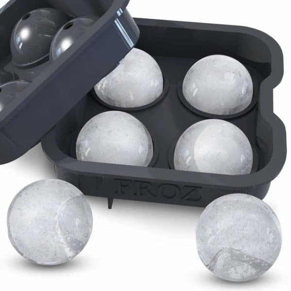 Housewares Solutions Froz Ice Ball Maker – Novelty Food-Grade Silicone Ice Mold Tray with 4 X 4.5cm Ball Capacity
