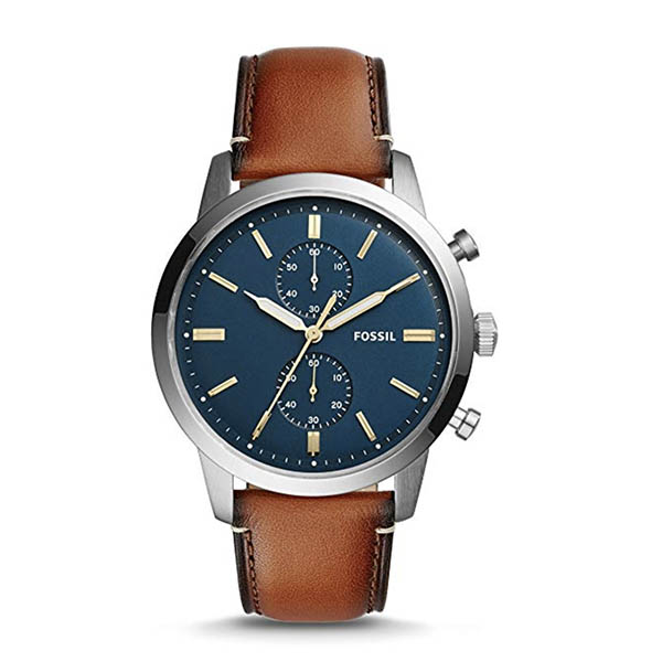 Fossil Men Townsman Stainless Steel and Leather Casual Quartz Watch