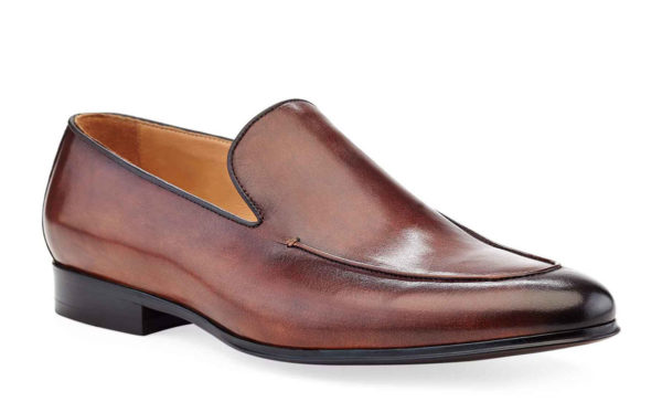 dark brown leather venetian loafer shoe