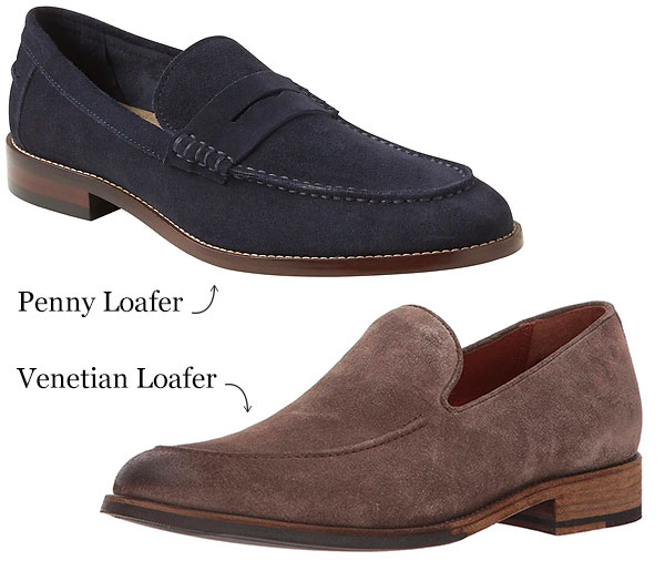 difference between penny loafer versus venetian loafer