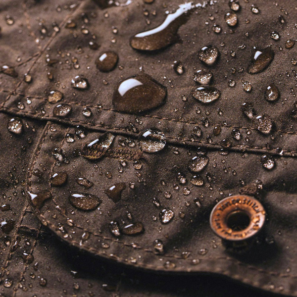 waxed canvas with water on it