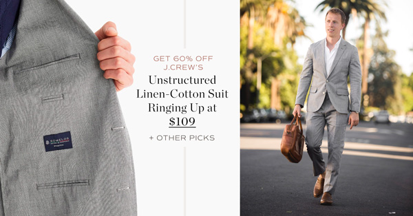Get 60% Off J.Crew’s Unstructured Linen-Cotton Suit Ringing Up at $109 + More Picks